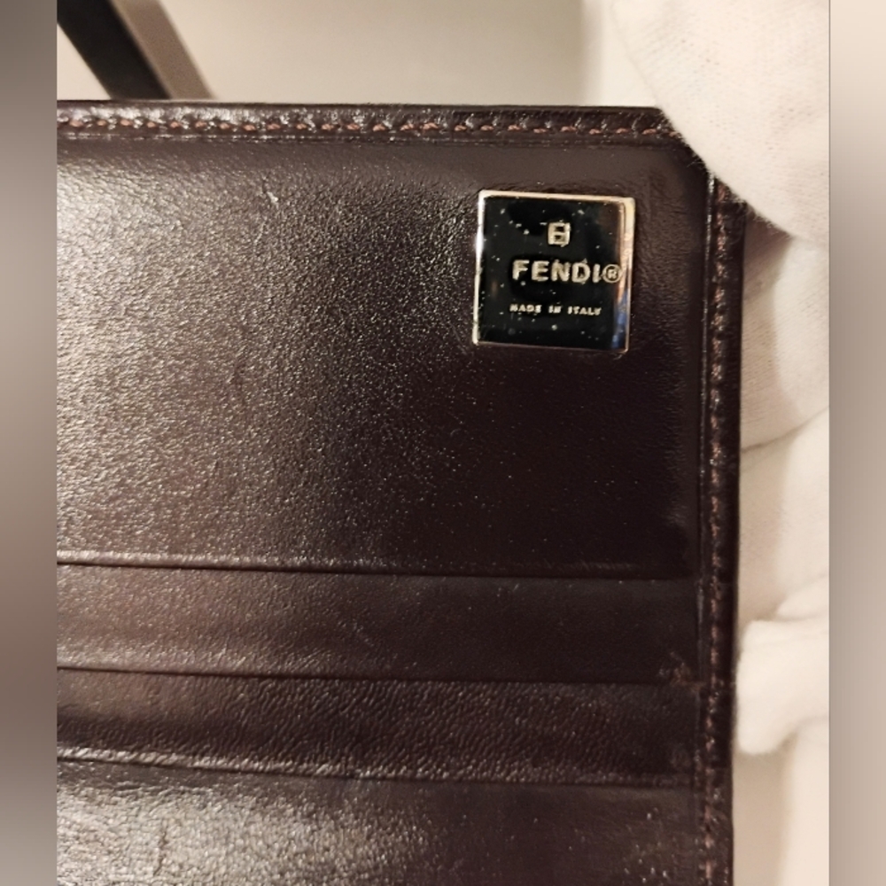 EUC Fendi Zucca Long Wallet w/Brown Leather Trim - Picture 6 of 8